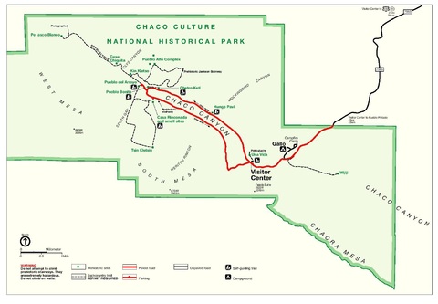 Chaco Culture National Historic Park Map