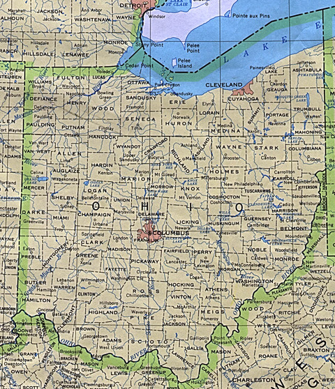 Political Map of Ohio, United States