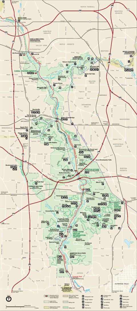 Park Map of Cuyahoga Valley National Recreation Area