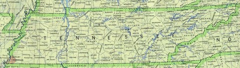 Political Map of Tennessee, United States