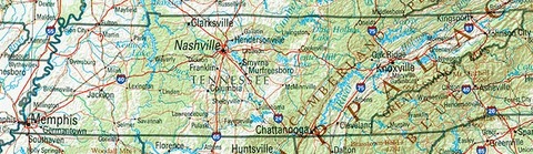 Tennessee Physical Map