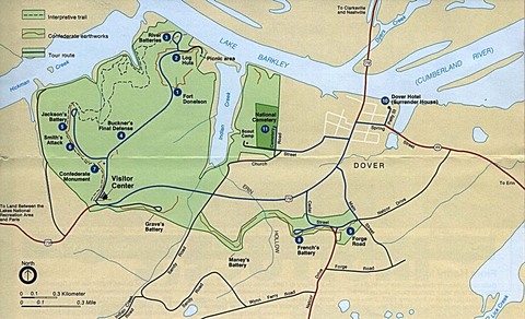 Fort Donelson National Battlefield Park Map