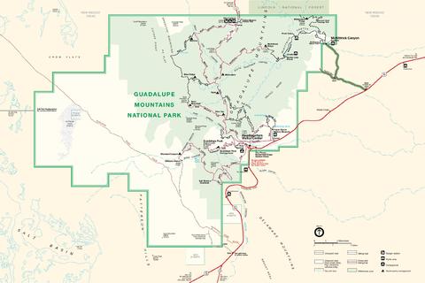 Guadalupe Mountains National Park Map
