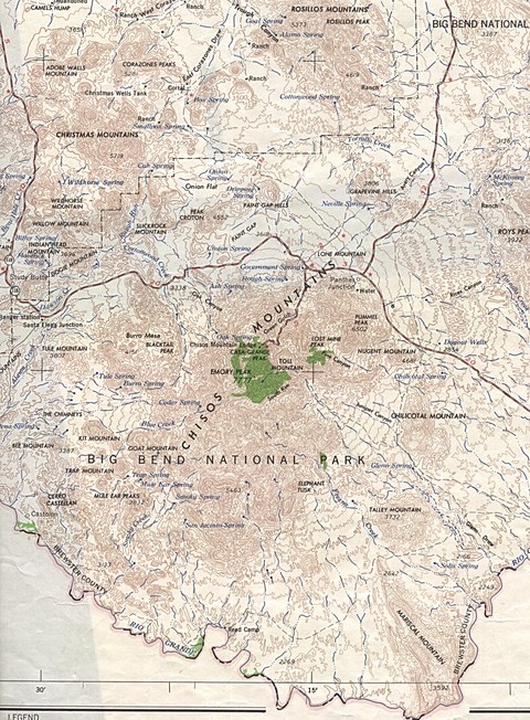 Mapa del Parque Nacional Big Bend