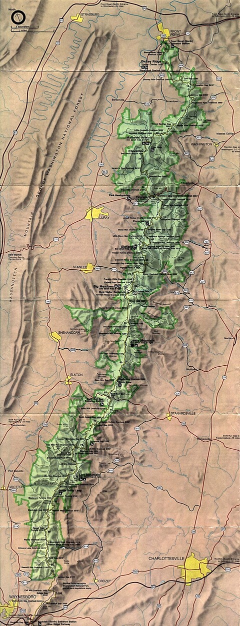 Shenandoah National Park Map