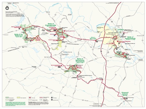 Fredericksburg and Spotsylvania National Military Park Map