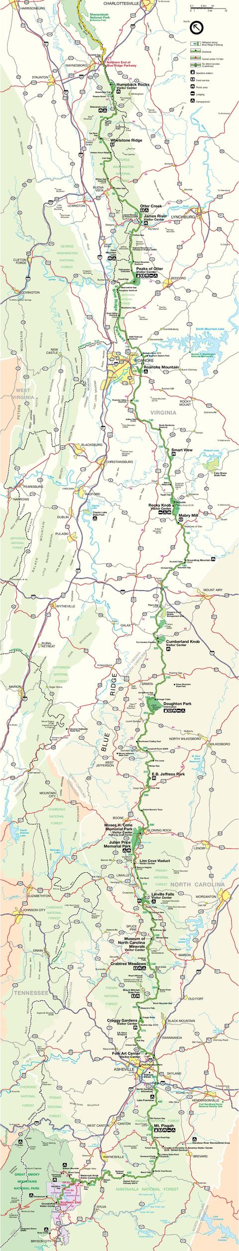 Blue Ridge Parkway Map