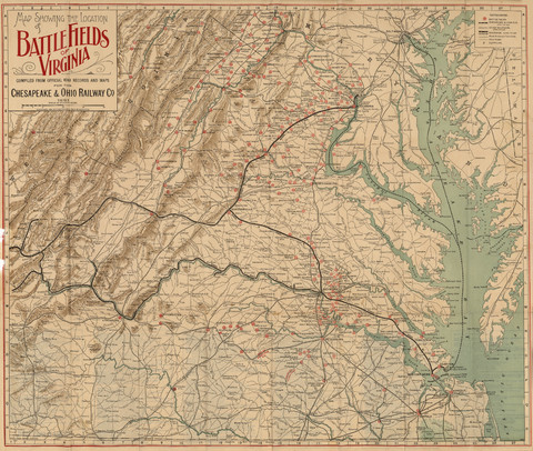 Virginia Civil War Battlefields Map 1891