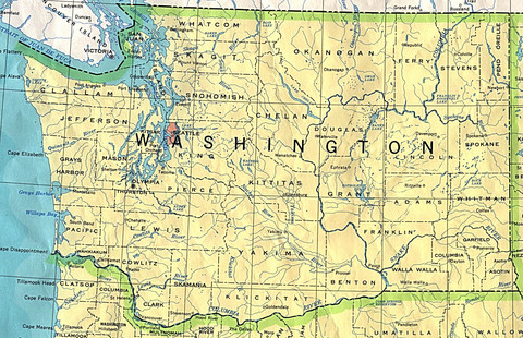 Mapa Político de Washington