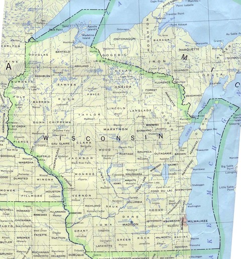 Mapa Político de Wisconsin