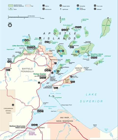 Park Map of Apostle Islands National Lakeshore