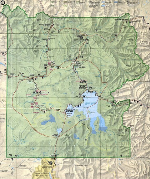 Mapa del Parque nacional de Yellowstone