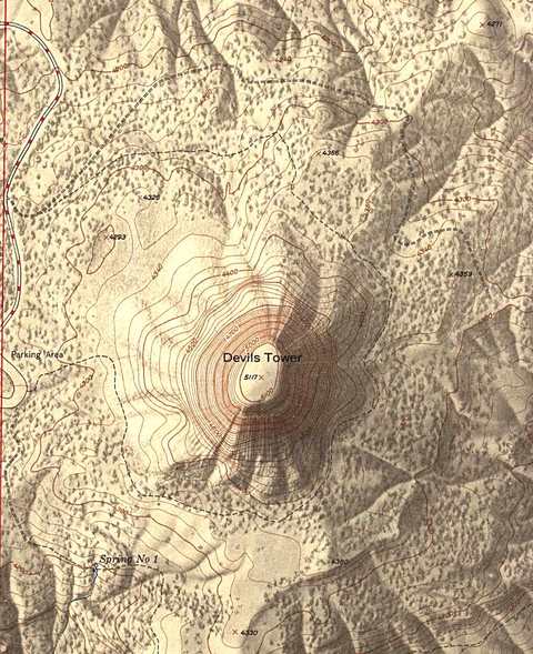 Mapa del Monumento nacional de la Torre del Diablo