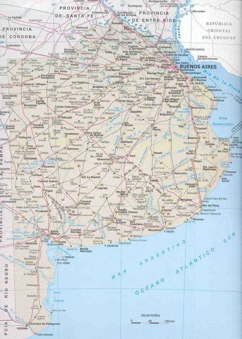 Mapa de la Provincia de Buenos Aires, Argentina