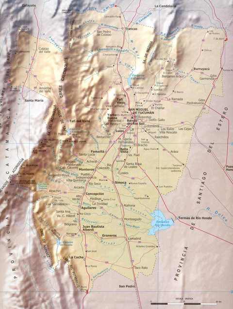 Map of the Province of Tucumán, Argentina