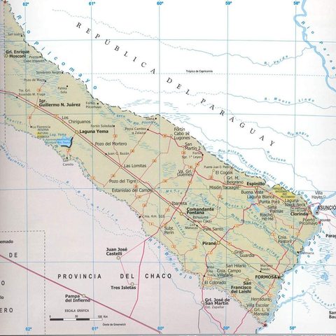Mapa de la Provincia de Formosa, Argentina