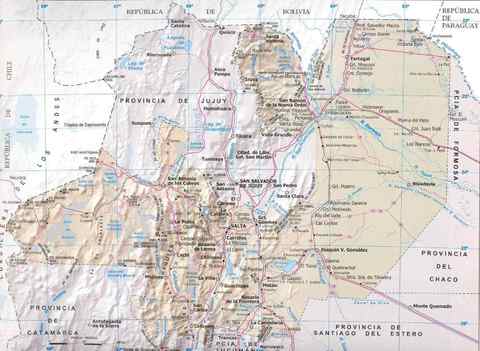Mapa de la Provincia de Salta, Argentina