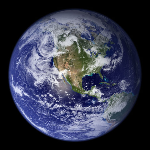 Satellite map of North America