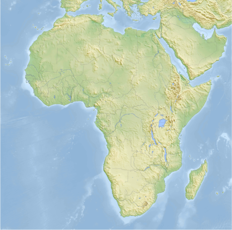 Mapa topográfico de África 