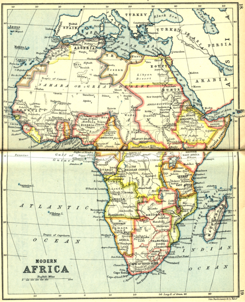 Africa map 1913