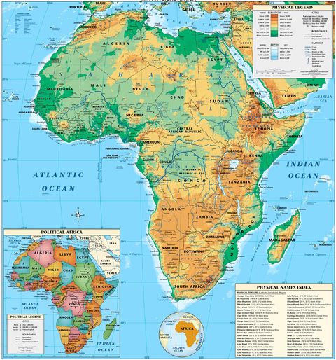 Africa physical map