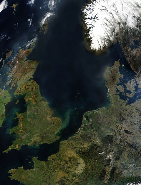 The English Channel and part of the North Sea