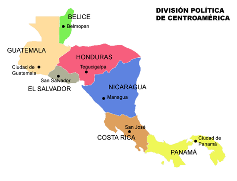 División política de América Central 