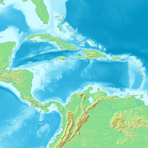 Topography and hydrography of the Caribbean 
