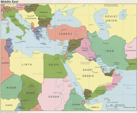 Middle East Political Map 