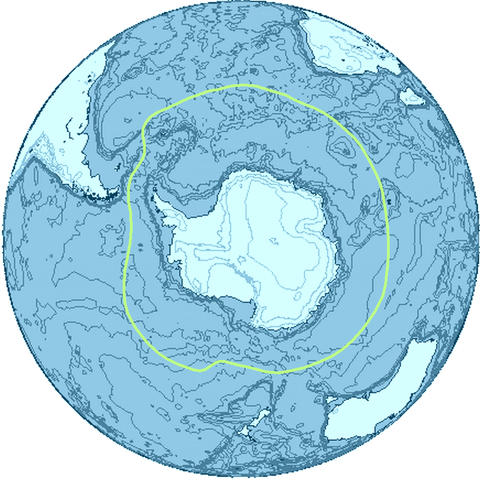 The Antarctica region and its limits 