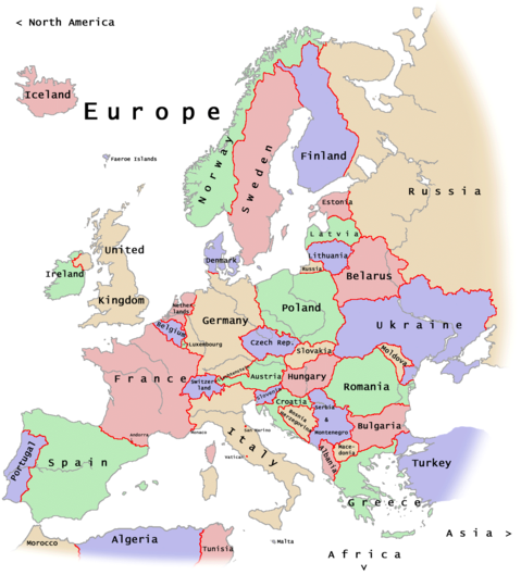 Europe political map