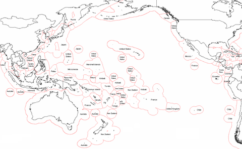 Oceania Exclusive Economic Zones (EEZ) 