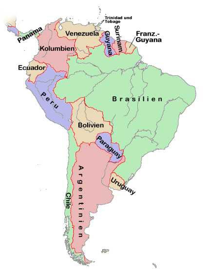 Mapa de Sudamérica 
