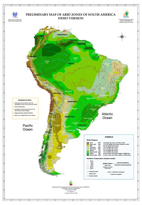 South America arid and semiarid regions