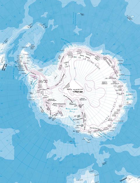 Antarctica physical map