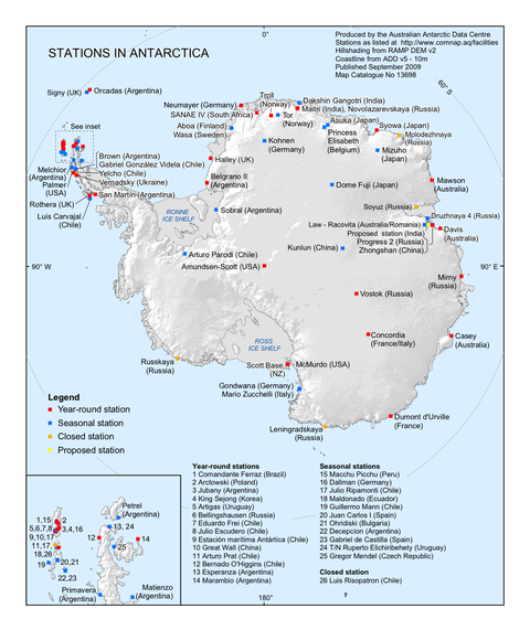 Stations in Antarctica 