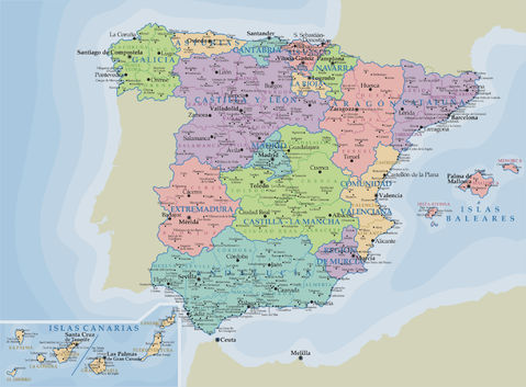 Spain Political Map Spain Political Map
