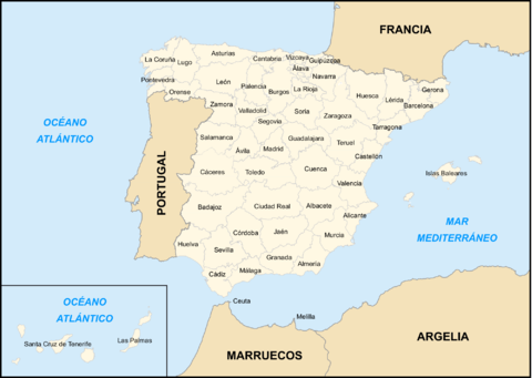 Spain provinces map 