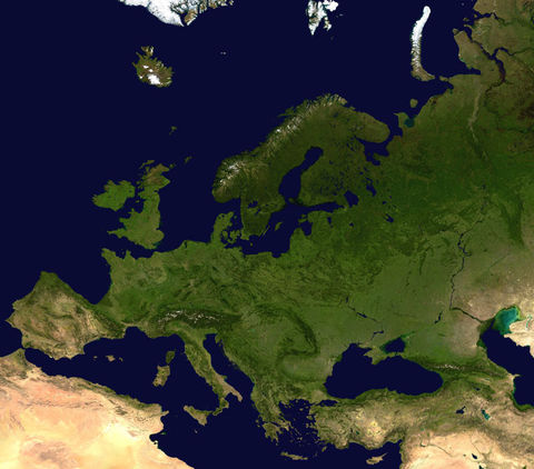 Europe satellite map 