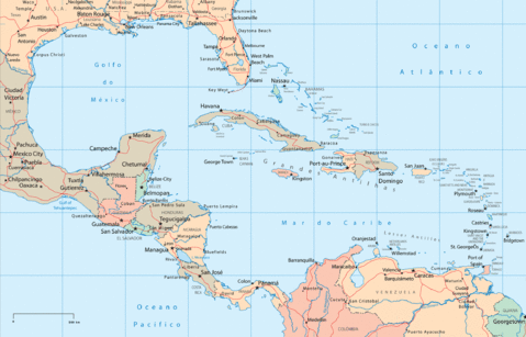 Central America and the Caribbean Political Ma