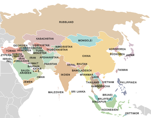 Asia political map 