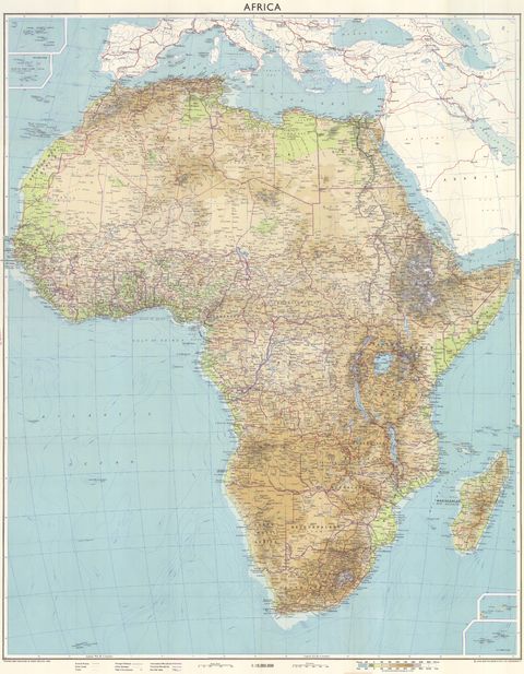 Africa physical map 
