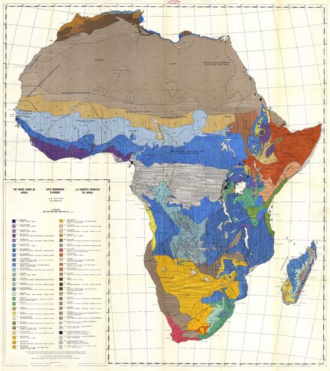 La cobertura de pastos de África 