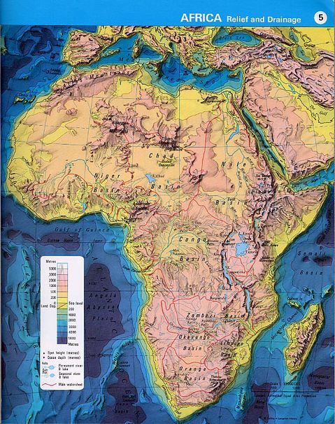 Africa physical map