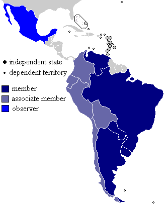 Mapa del Mercosur 