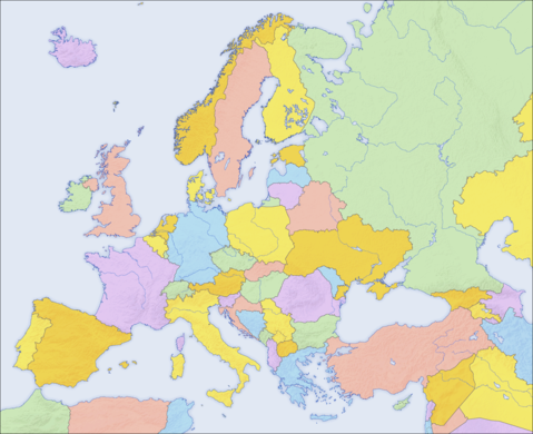 Europe political blank map