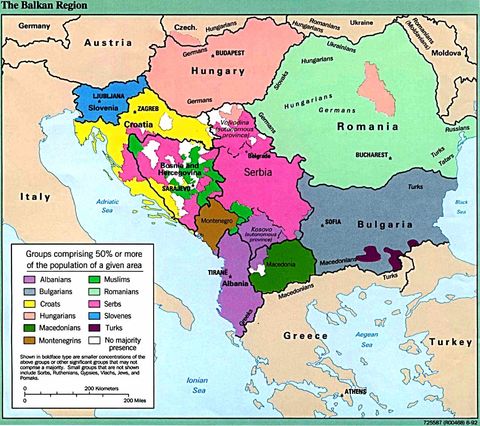 Balkans ethnic map 