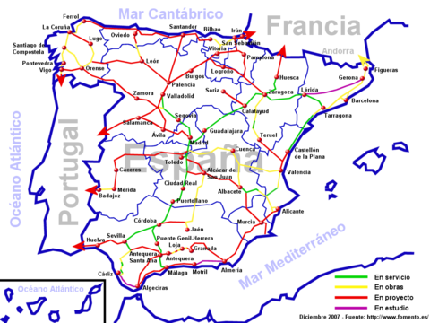 Spain high-speed railway network 