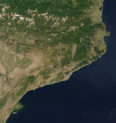 Mapa Satelital de Cataluña