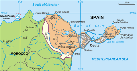 Mapa de Ceuta 